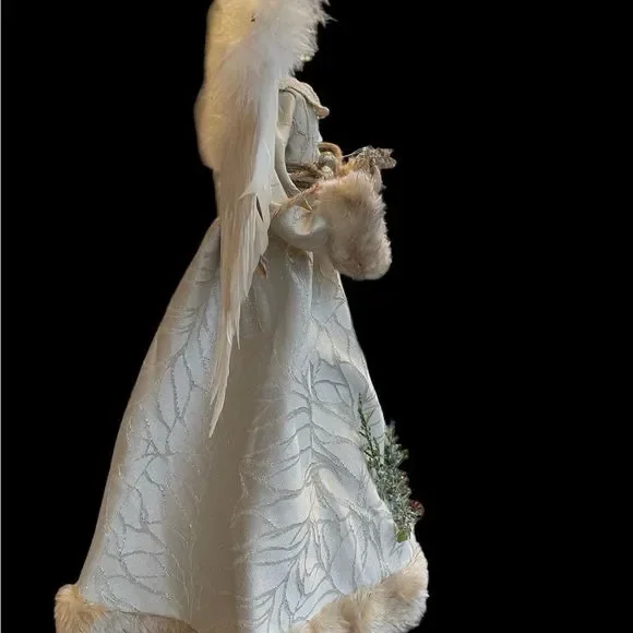 Beautiful Angel Tree Topper With White Feather Wings NWT - Picture 7 of 10